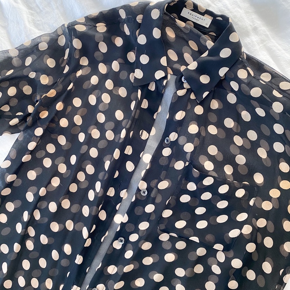 Equipment Femme Polka Dot Daddy Silk Blouse - Picture 2 of 6